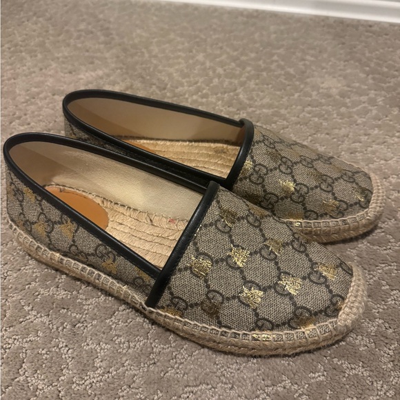 Gucci Tan and Black Espadrilles Luxurious Canvas size 7 - Picture 1 of 6